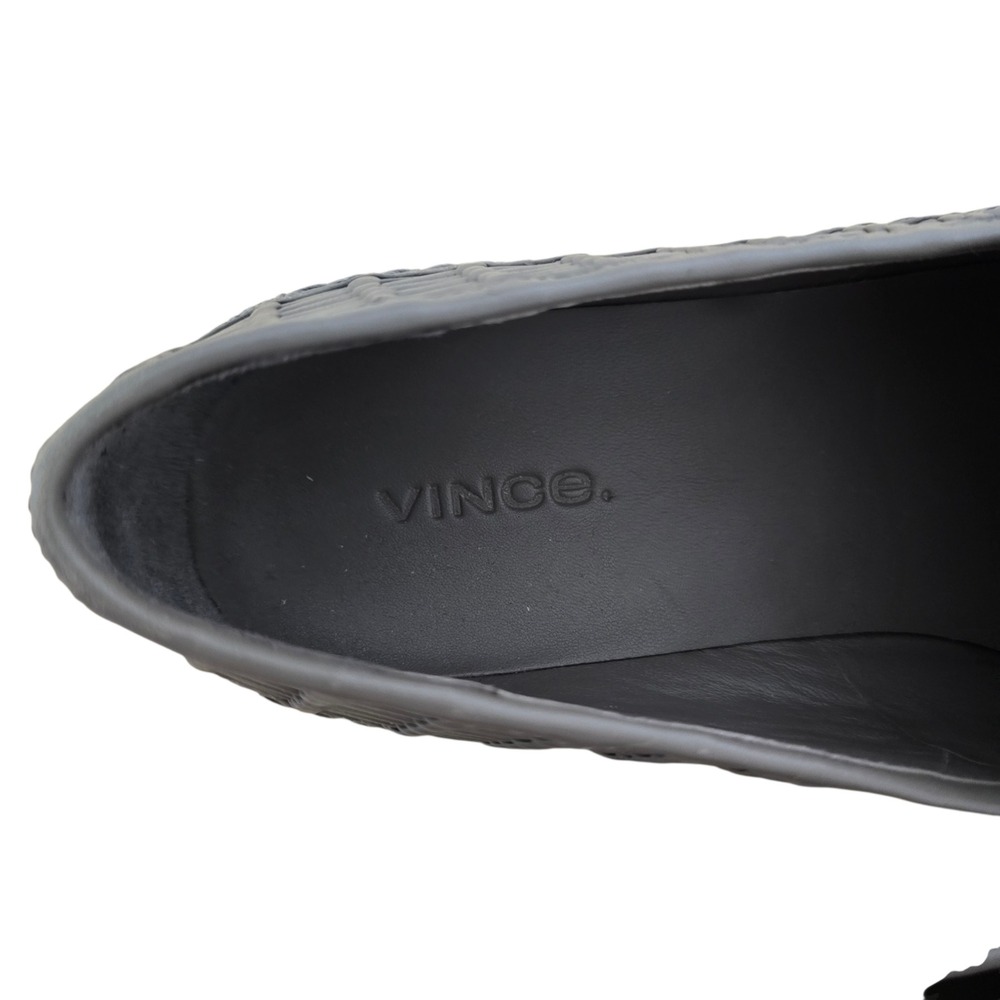 Vince Warren Grey Woven Leather Platform Slip On Sneakers Womens Size 8 M EUR 38 - Picture 6 of 7